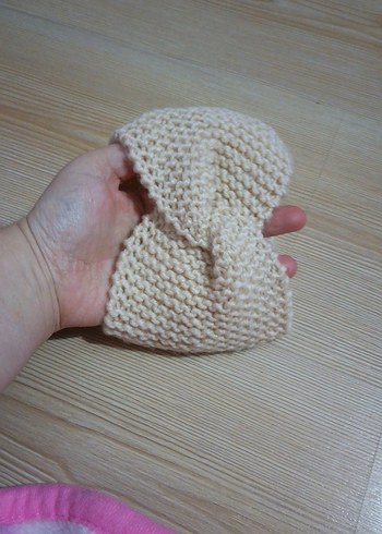 Kadın Beyaz Örgü Bohem Bere - Görsel 2