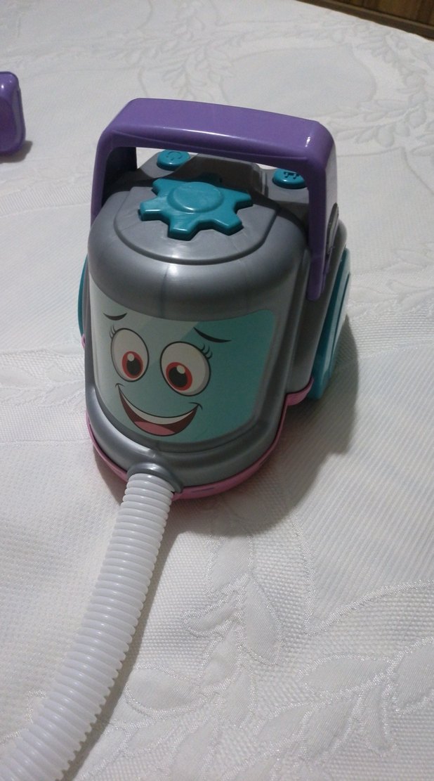 Renkli Mor Oyuncak Elektrikli Süpürge - Görsel 2