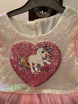 5 Yaş Beden çeşitli Renk Kız çocuk unicorn elbise