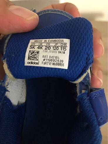 20 Beden Adidas çocuk ayakkabısı