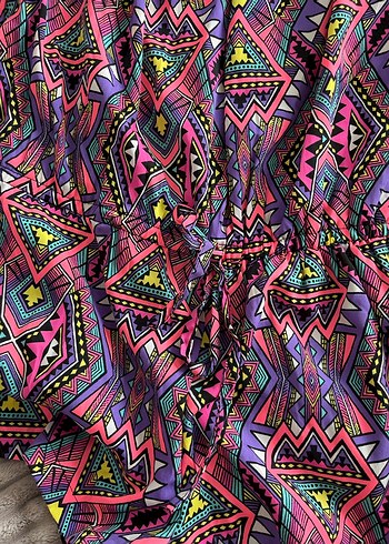 Renkli Bohem Kısa Tulum - Görsel 2