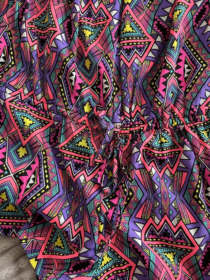 Renkli Bohem Kısa Tulum - Görsel 2