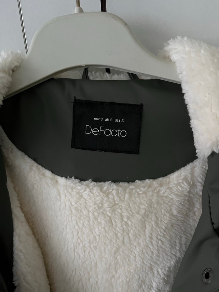 Kadın Haki Midi Yağmurluk, Düğmeli, Kapüşonlu - Görsel 5