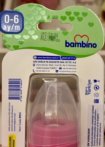 Bambino Pembe Cam Biberon 0-6 Ay - Görsel 2