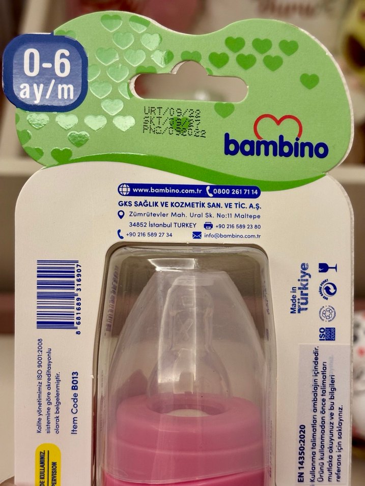 Bambino Pembe Cam Biberon 0-6 Ay - Görsel 2