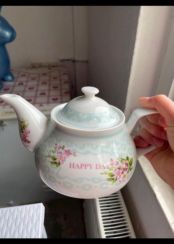 Turkuaz Pastel Desenli Camdemlik - Görsel 2