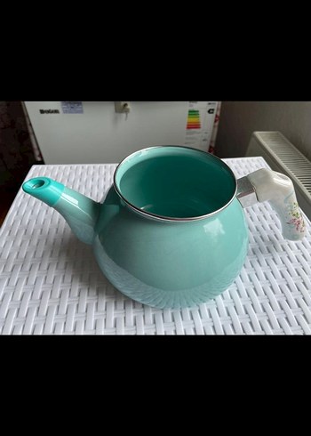 Turkuaz Pastel Desenli Camdemlik - Görsel 4