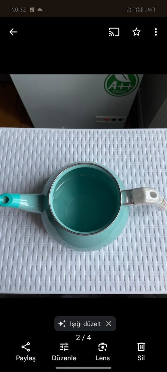 Turkuaz Pastel Desenli Camdemlik - Görsel 3