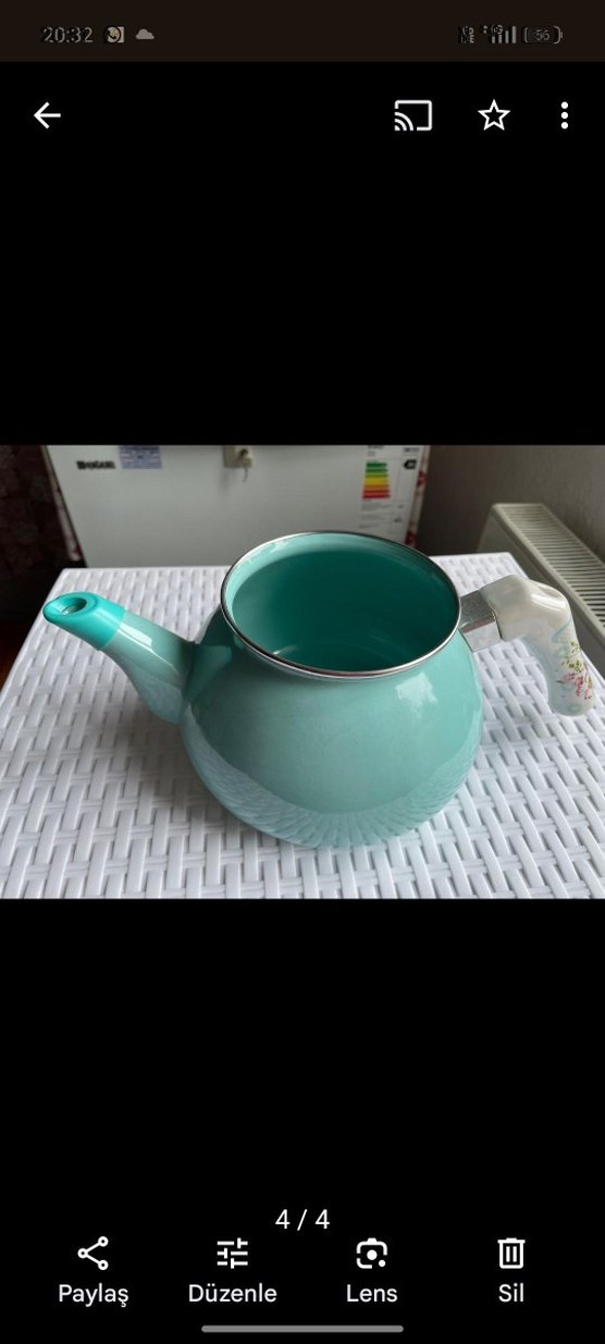 Turkuaz Pastel Desenli Camdemlik - Görsel 4