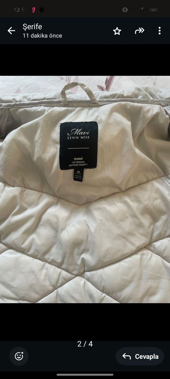 Kadın Beyaz şişme Kış Montu - Görsel 3