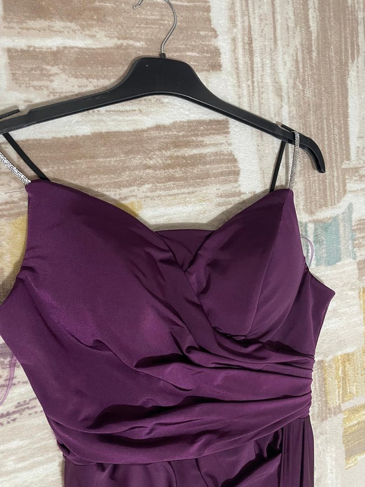 Mor Drapeli Uzun Abiye Elbise - Görsel 3