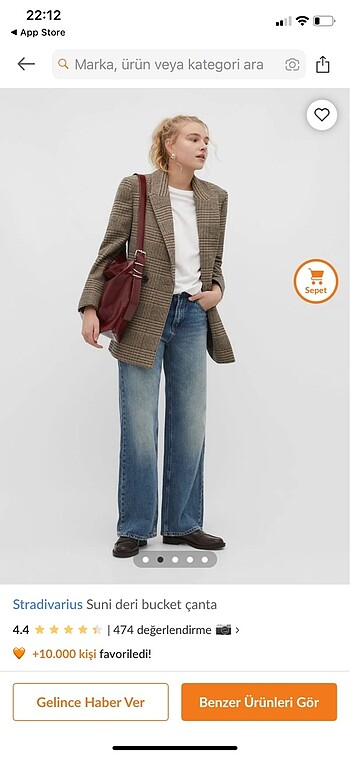 Stradivarius Bordo çanta