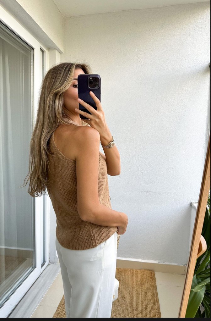 Bej Düğmeli Triko Kadın Yelek - Görsel 3