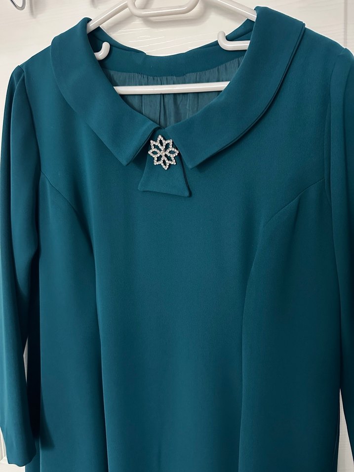 Düğmeli Turkuaz Hamile Tunik - Görsel 3