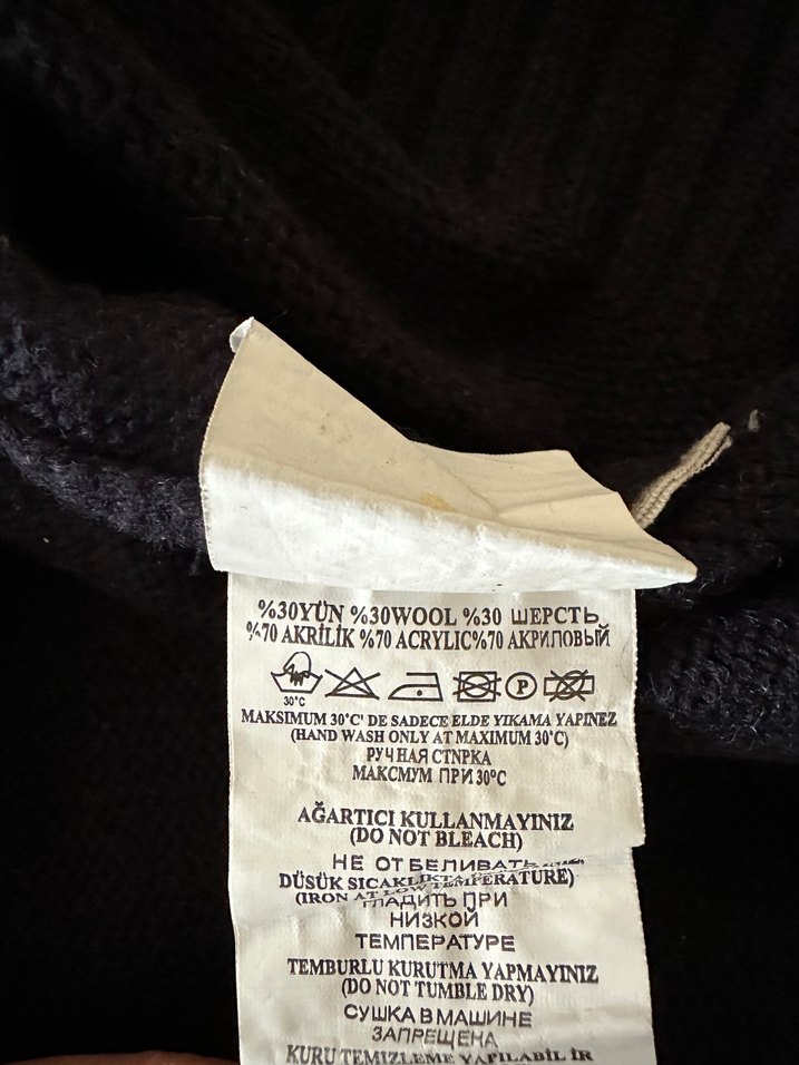 Yün karışımlı erkek süveter lacivert L - Görsel 4