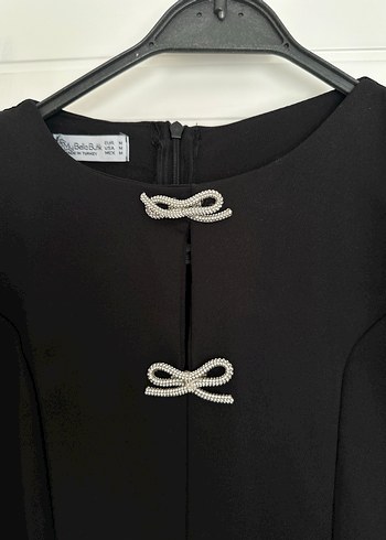 Siyah Kısa Kollu elbise - Görsel 3