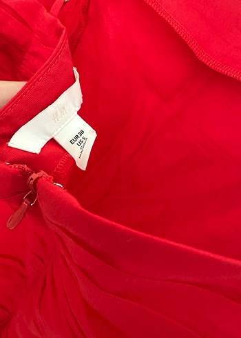H&m straplez kırmızı elbise - Görsel 4
