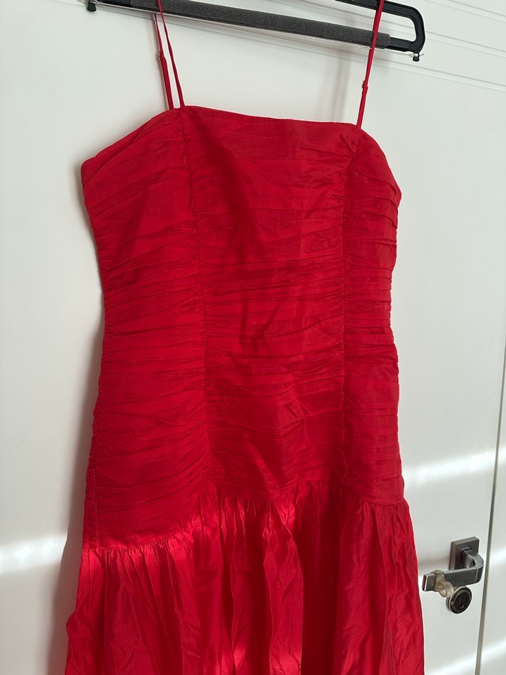 H&m straplez kırmızı elbise - Görsel 2