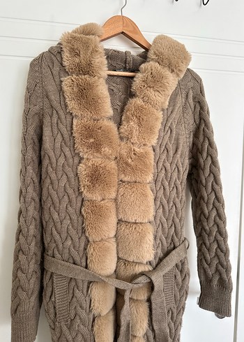 Kürklü uzun hırka - Görsel 2