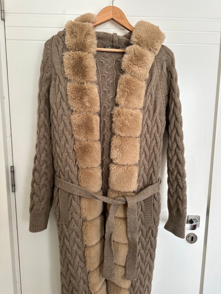 Kürklü uzun hırka - Görsel 3