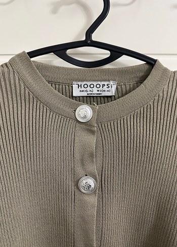 Düğmeli Bej Kadın Hırka - Görsel 4