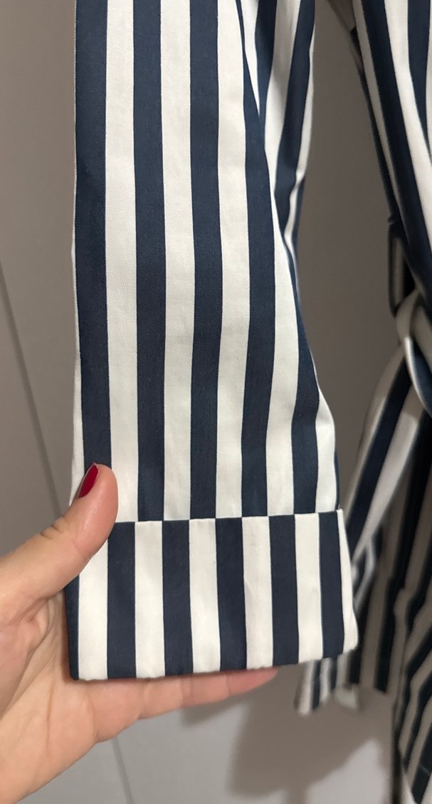 Çizgili Uzun Kadın Elbise - Görsel 3