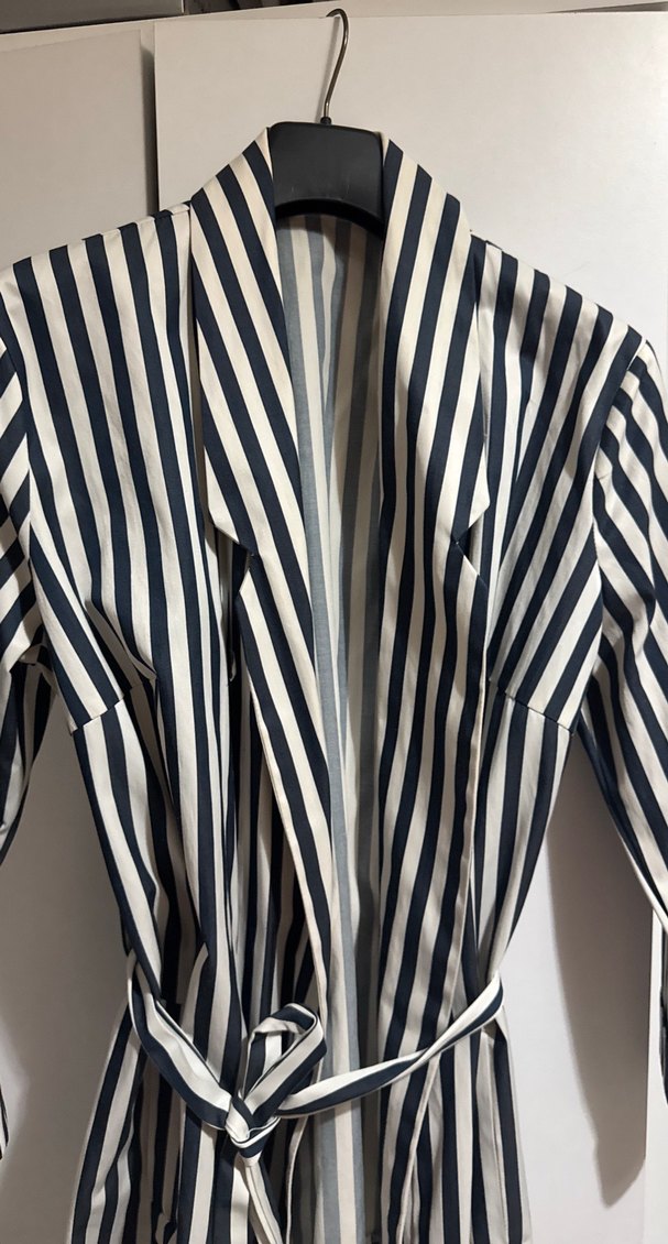 Çizgili Uzun Kadın Elbise - Görsel 4