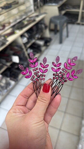 Abiye saç aksesuarı fusya pembe