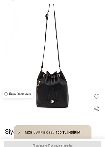 Pierre Cardin Siyah Deri Fermuarlı Kadın Çanta