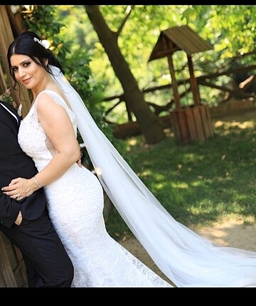 44 Beden beyaz Renk Balık model gelinlik