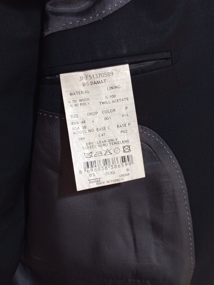 Erkek Siyah Regular Fit Takım Elbise Ceket - Görsel 3