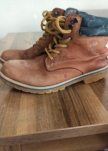 Diğer Kahverengi Deri Bağcıklı Erkek Botu 40 numara