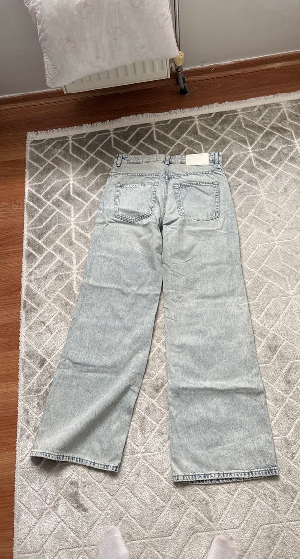 Gri Tie-Dye Salaş Kadın Denim Pantolon - Görsel 2