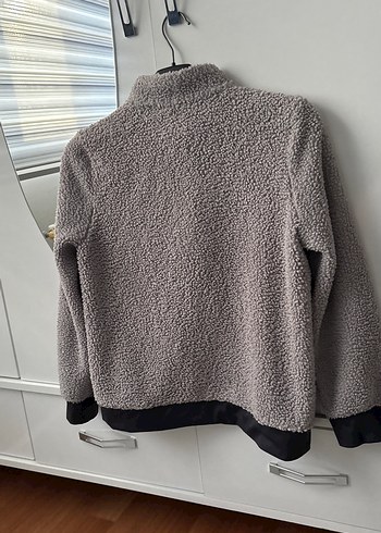 Gri Fermuarlı Kadın Polar Ceket - Görsel 2