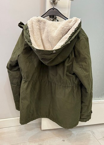 Kadın Kapüşonlu  Haki Mont - Görsel 2