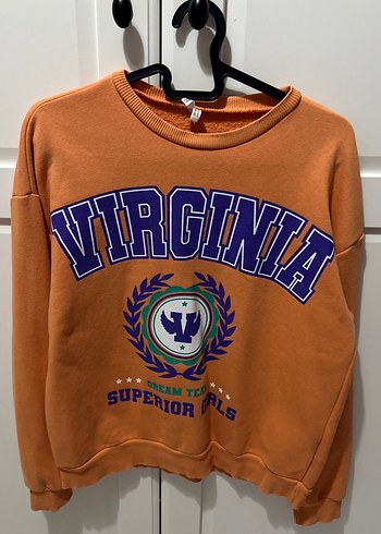 13-14 Yaş Beden turuncu Renk Turuncu , Baskılı Kız Çocuk 13-14 Yaş Sweatshirt