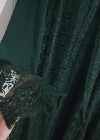 Yeşil Uzun Kollu  Kadın Elbise - Görsel 3