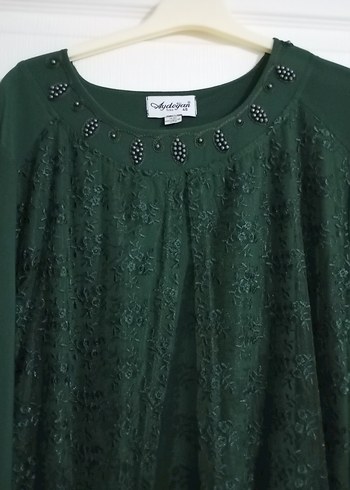 Yeşil Uzun Kollu  Kadın Elbise - Görsel 4