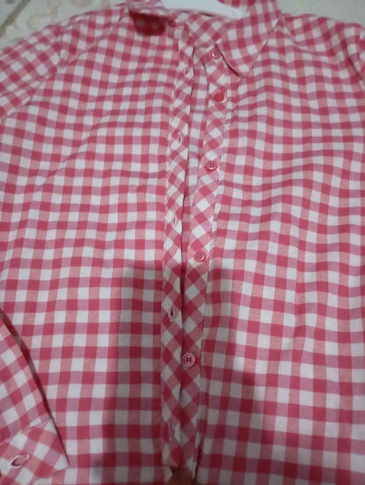 Pembe Kareli Gömlek - Görsel 2