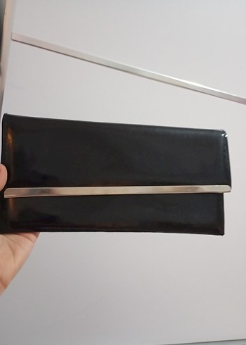 Siyah Parlak Deri Kadın Portföy Çanta - Görsel 2