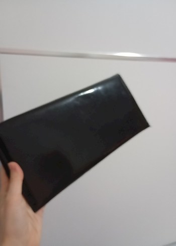 Siyah Parlak Deri Kadın Portföy Çanta - Görsel 3