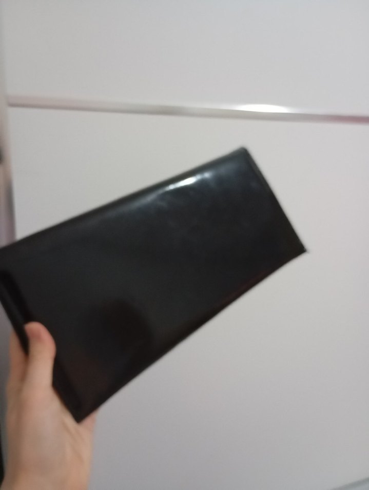 Siyah Parlak Deri Kadın Portföy Çanta - Görsel 3