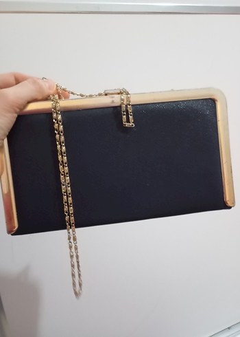 Minimalist lacivert Deri Kadın Portföy Çanta - Görsel 3