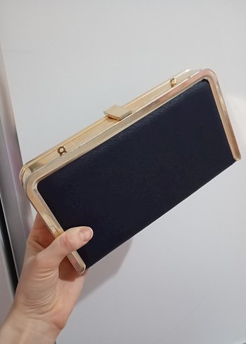 Minimalist lacivert Deri Kadın Portföy Çanta - Görsel 2