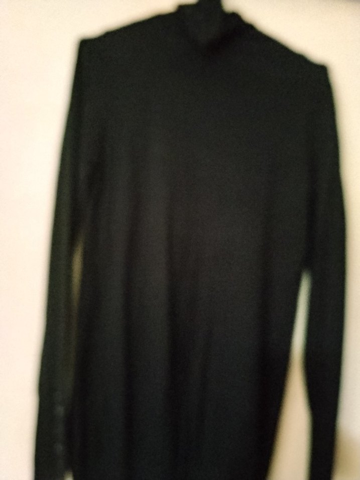 Siyah Kadın Boğazlı Uzun Kollu İnce Triko - Görsel 2