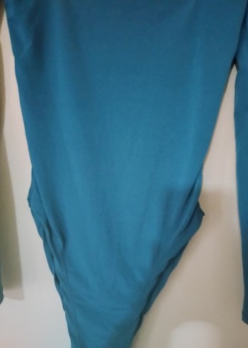 Mavi V Yakalı Uzun Kollu Kadın Bluz - Görsel 2