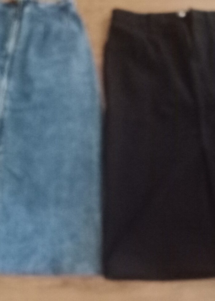 İki adet kot etek (siyah mavi) - Görsel 3