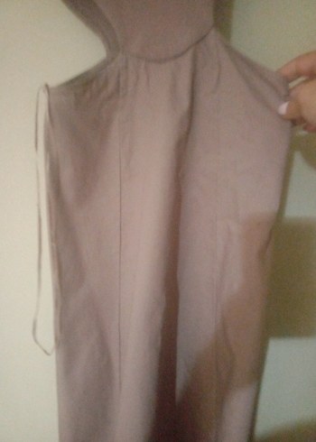 Bej Drapeli Uzun Kadın Elbise - Görsel 5