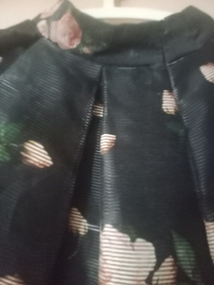 Çiçek Desenli Koyu Pembe Fırfırlı Etek - Görsel 4