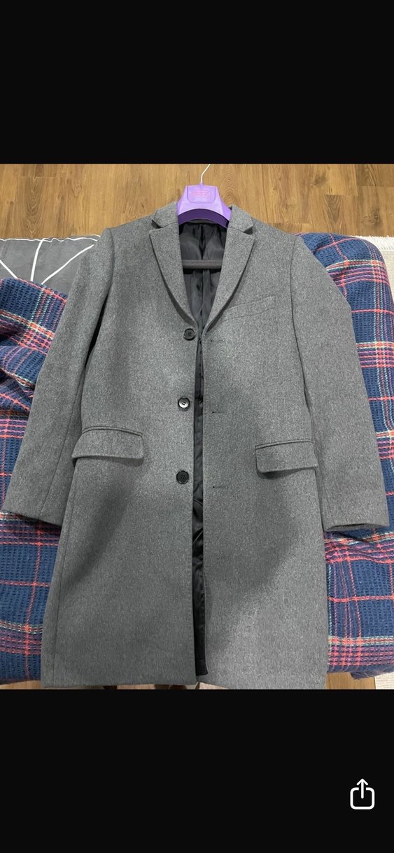 Gri Erkek Kaşmir karışımlı Yün Ceket Düğmeli Regular Fit - Görsel 2